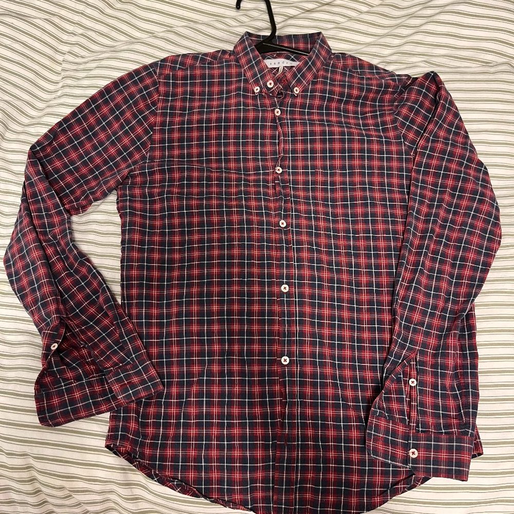 Sandro Button Down Plaid Shirt